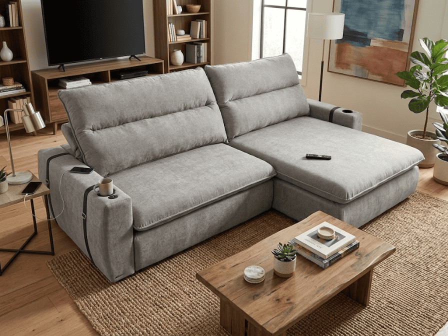 Sofá Reclinable Arbo 3 cuerpos jacquard berlin gris