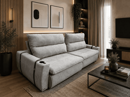 Sofá Reclinable Arbo 3 cuerpos jacquard berlin gris