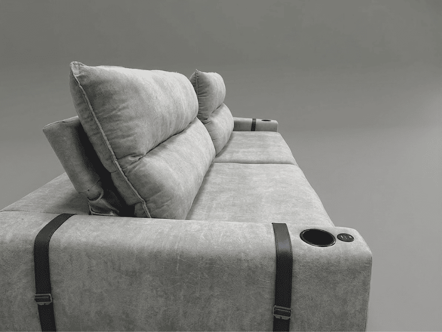 Sofá Reclinable Arbo 3 cuerpos jacquard berlin gris