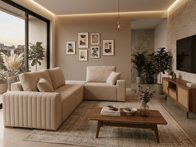 Sofá Esquinero Versatille boucle versailles beige