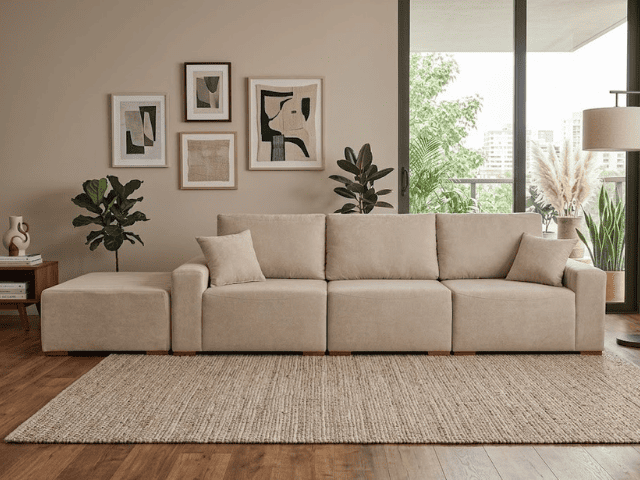 Sofá Esquinero Versatille boucle versailles beige